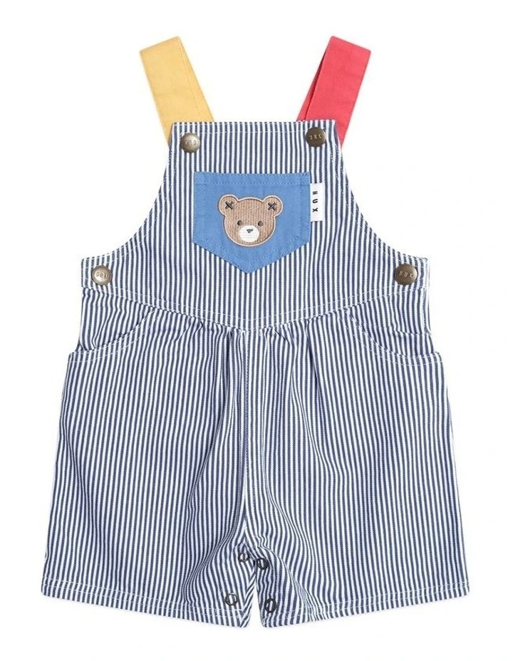 Classic Stripe Short Overalls in Blue image 1