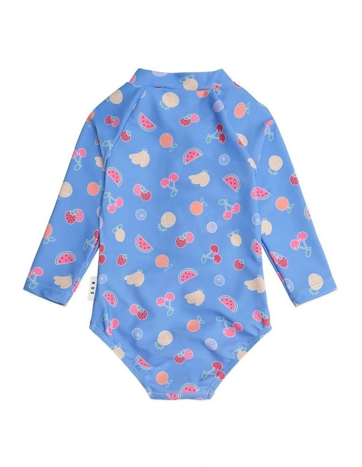 Fruit Emoji Zip Swimsuit in Blue image 4
