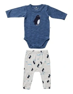 Penguin Friends Bodysuit & Footed Legging Set in Multi