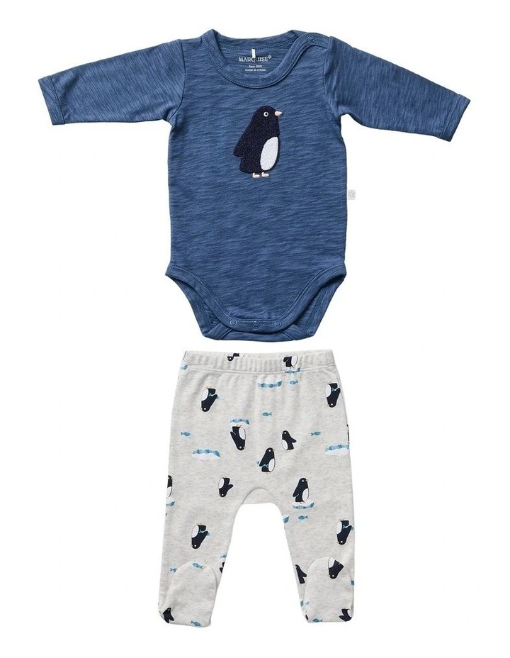 Penguin Friends Bodysuit & Footed Legging Set in Multi image 1