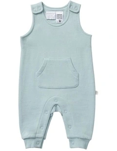 Brushed Fleece  Overall With Pocket in Green