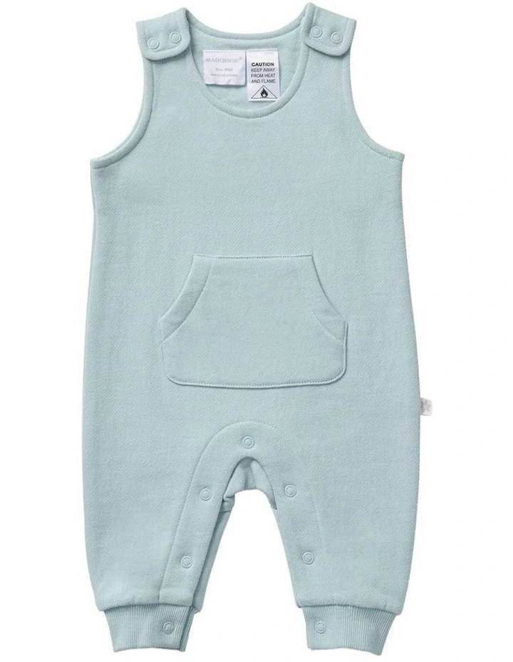 Brushed Fleece Overall With Pocket in Green image 1