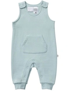 Brushed Fleece  Overall With Pocket in Green