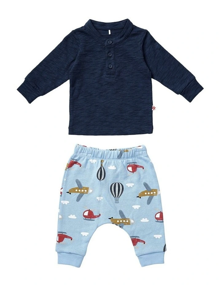 Henley Top And Pant Set in Multi image 1