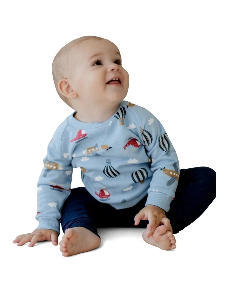 Fleece Jumper And Slub Pant Set in Multi image 2