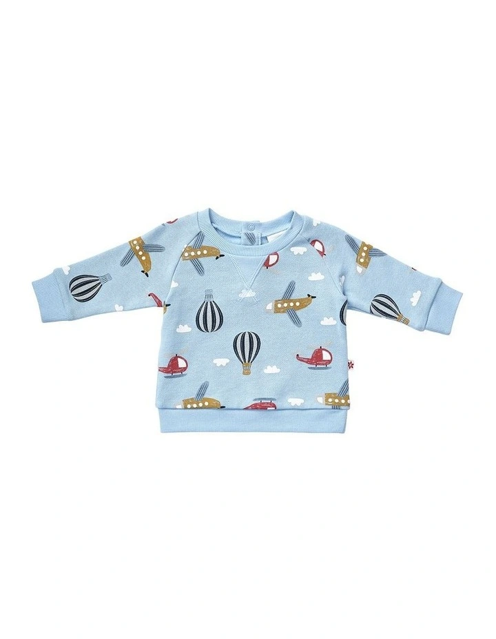 Fleece Jumper And Slub Pant Set in Multi image 4
