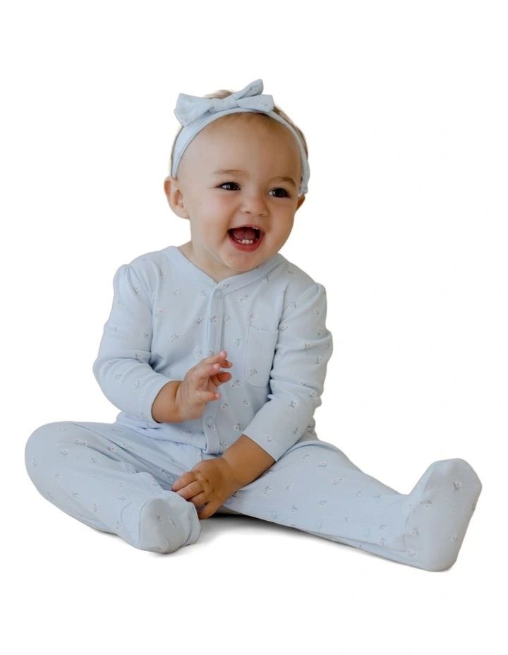Wintergarden Studsuit And Headband Set in Blue image 2