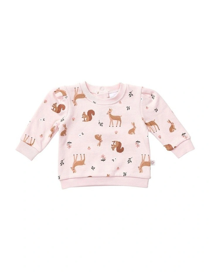 Fleece Jumper And Rib Legging Set in Pink image 5