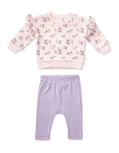 Frill Jumper & Rib Legging Set