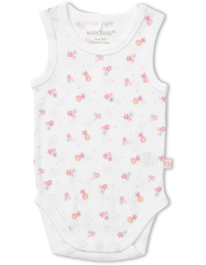 Sleeveless Bodysuit 2 Pack in White/Pink Stripe image 5