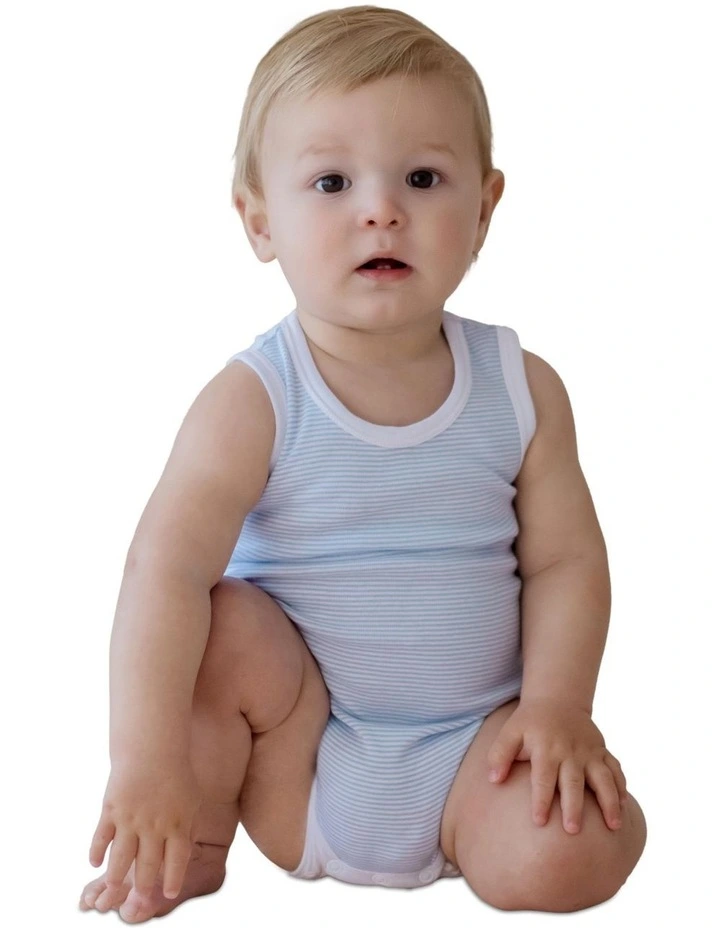 Sleeveless Bodysuit 2 Pack in Blue image 2