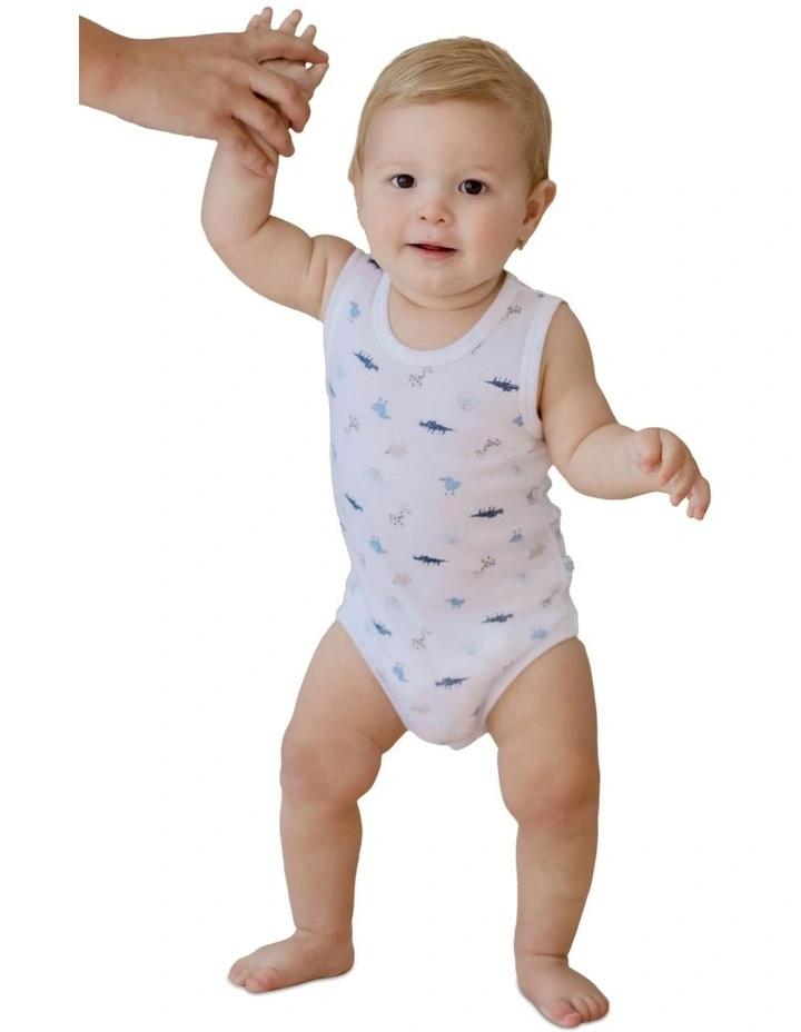 Sleeveless Bodysuit 2 Pack in Blue image 3