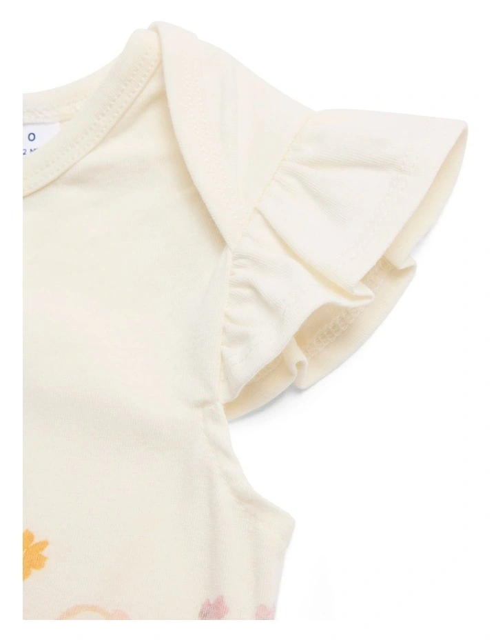 Ruffle Sleeve Bodysuit in Ceam image 3