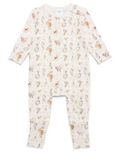 Coverall in Bright White Print
