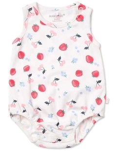 Frill Bodysuit in Field of Berries