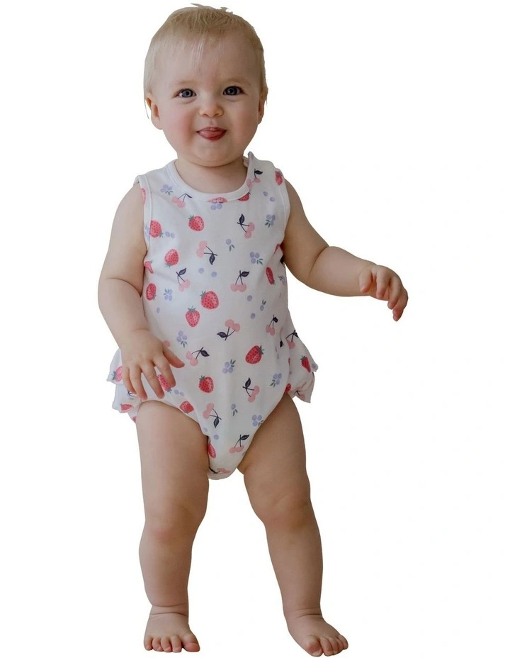 Frill Bodysuit in Field of Berries image 3