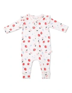 Frill Zipsuit in Field of Berries