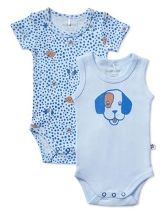 Best Friends Bodysuit 2 Pack in Blue
