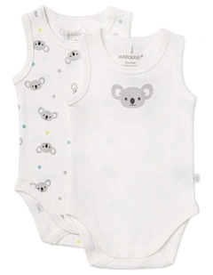 Australiana Sleeveless Bodysuit 2 Pack in Gery
