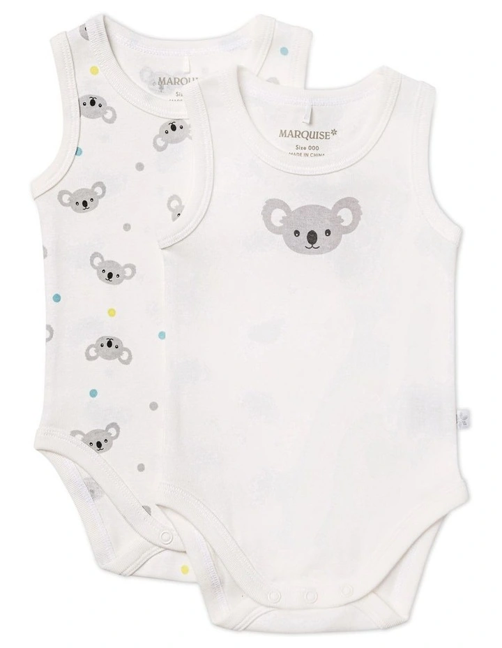 Australiana Sleeveless Bodysuit 2 Pack in Gery image 1