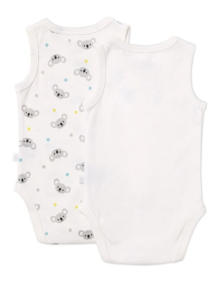 Australiana Sleeveless Bodysuit 2 Pack in Gery image 2