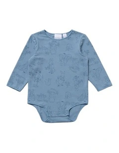 Long Sleeve Bodysuit in Blue