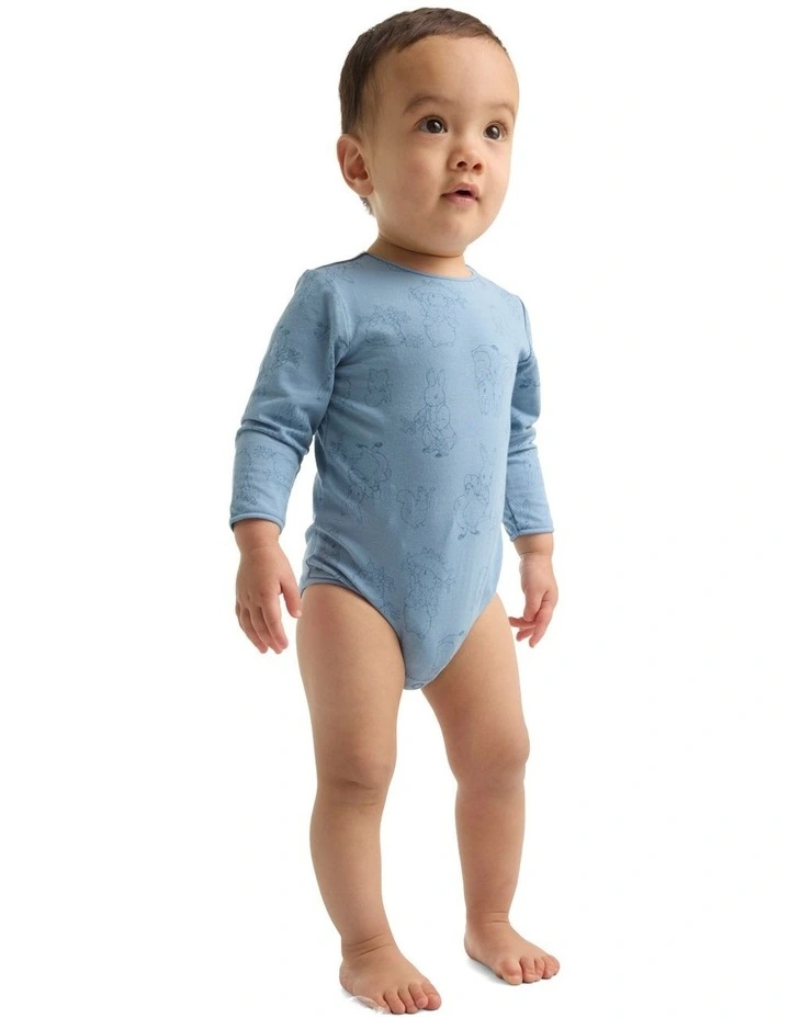 Long Sleeve Bodysuit in Blue image 3