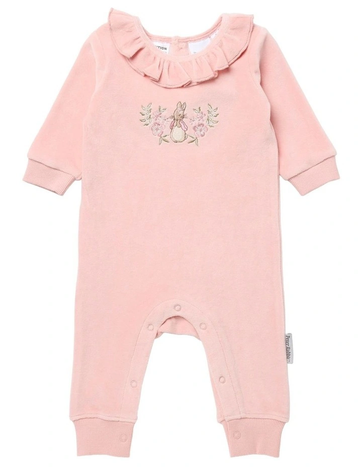 Velour Coverall in Pink image 1