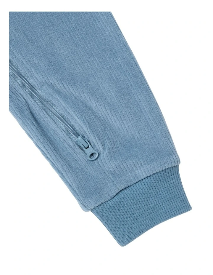 Textured Velour Coverall in Blue image 4