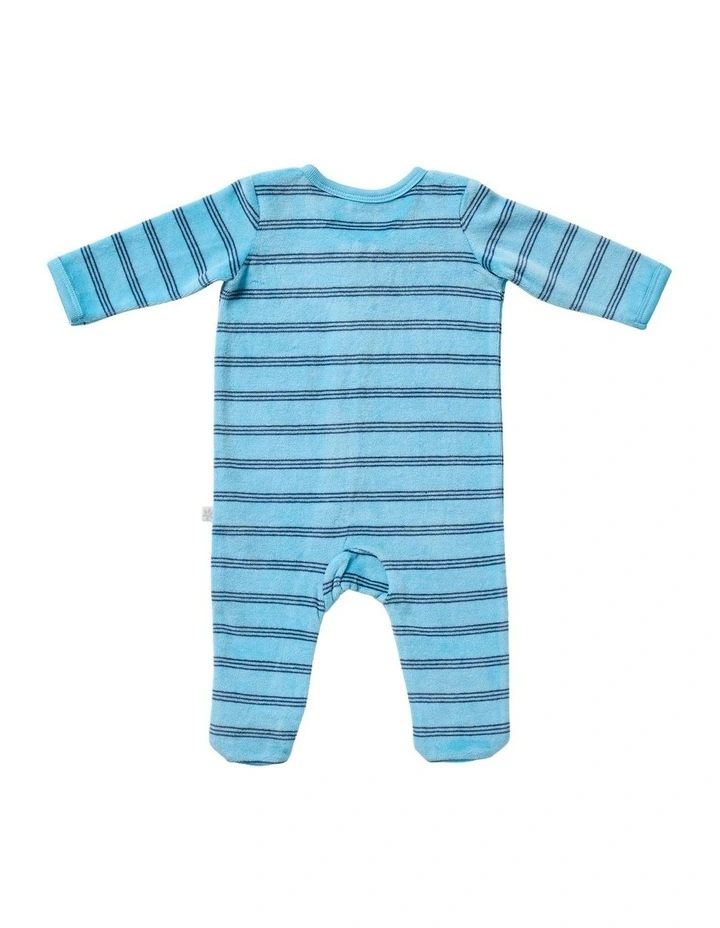 Velour Zipsuit in Green image 2