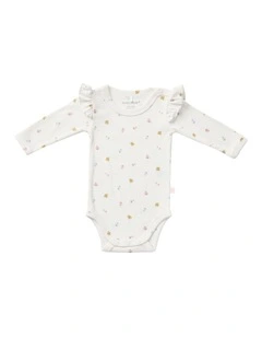 Ladybug Frill Bodysuit in Cream