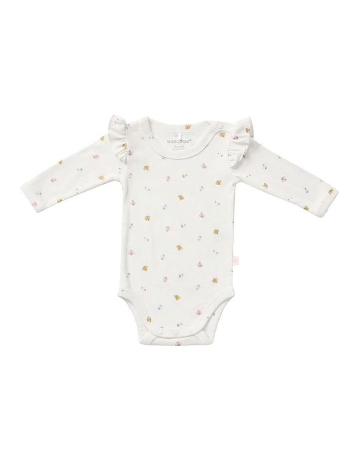 Ladybug Frill Bodysuit in Cream image 1