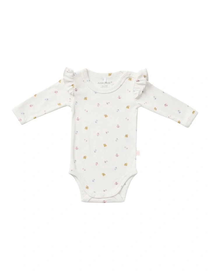 Ladybug Frill Bodysuit in Cream image 1