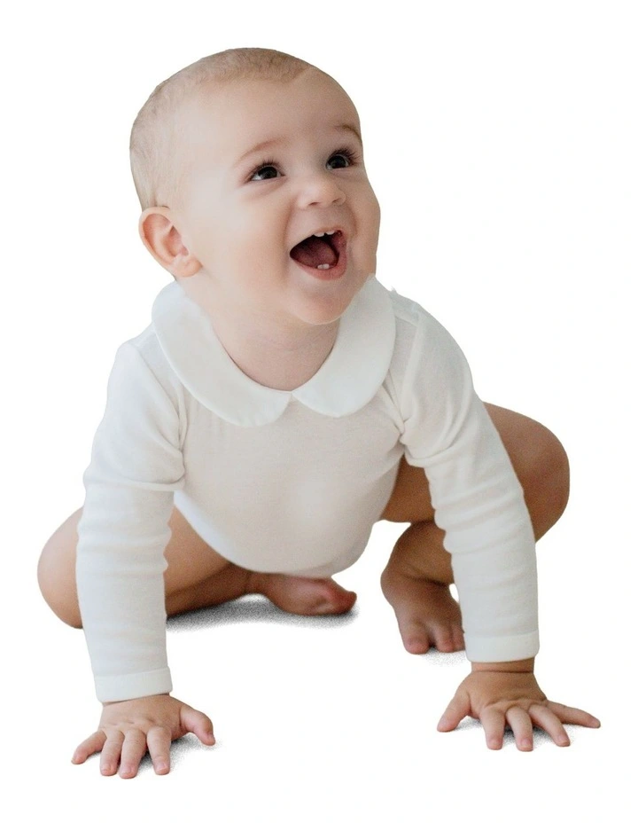 Woven Collar Bodysuit in Cream image 2