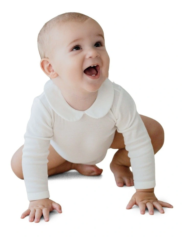 Woven Collar Bodysuit in Cream image 4