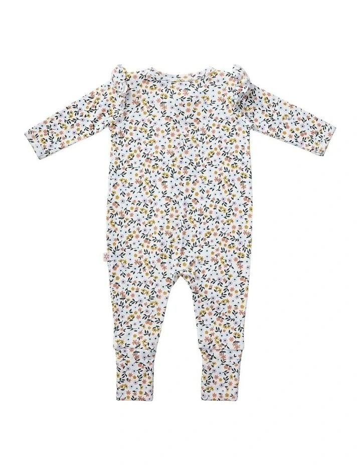 Cuffed Zipsuit With Frill Detail in Multi image 2