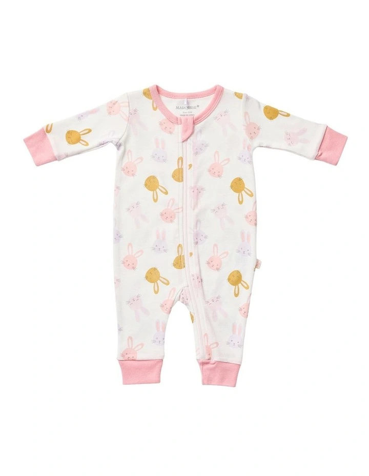 Snuggle Bunny Zipsuit in Pink image 1
