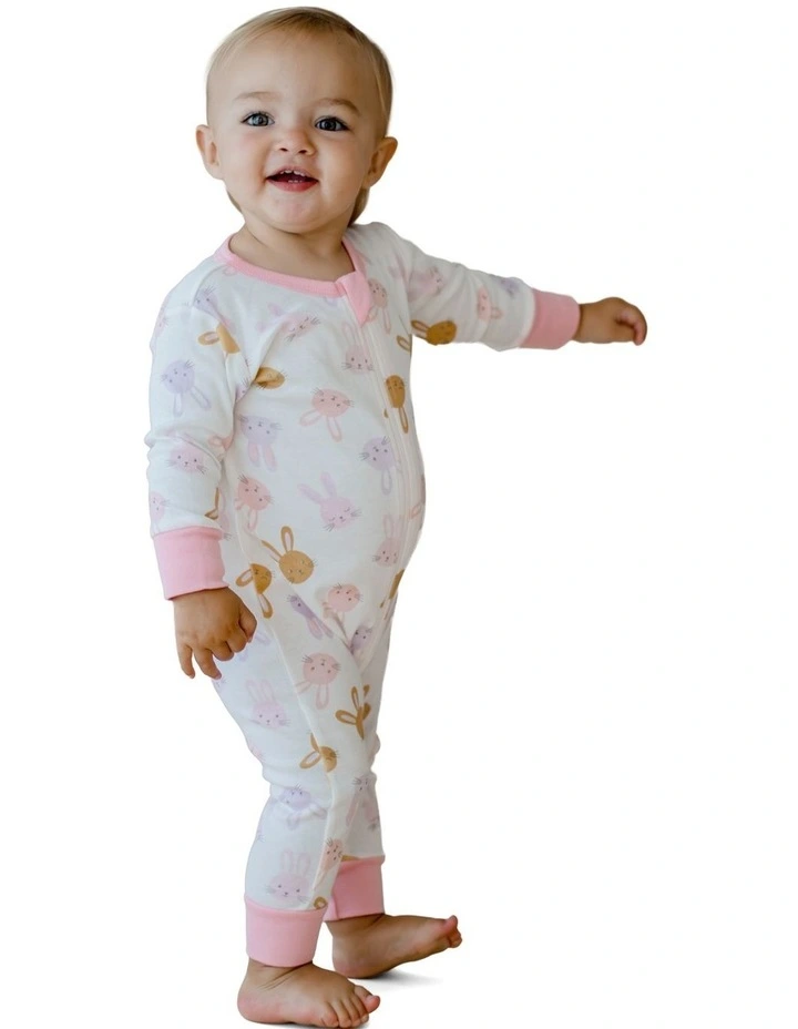 Snuggle Bunny Zipsuit in Pink image 2