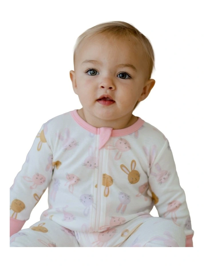 Snuggle Bunny Zipsuit in Pink image 3
