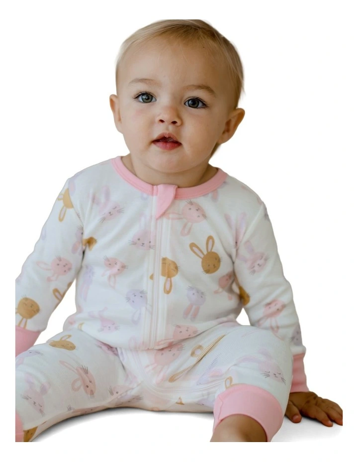 Snuggle Bunny Zipsuit in Pink image 3