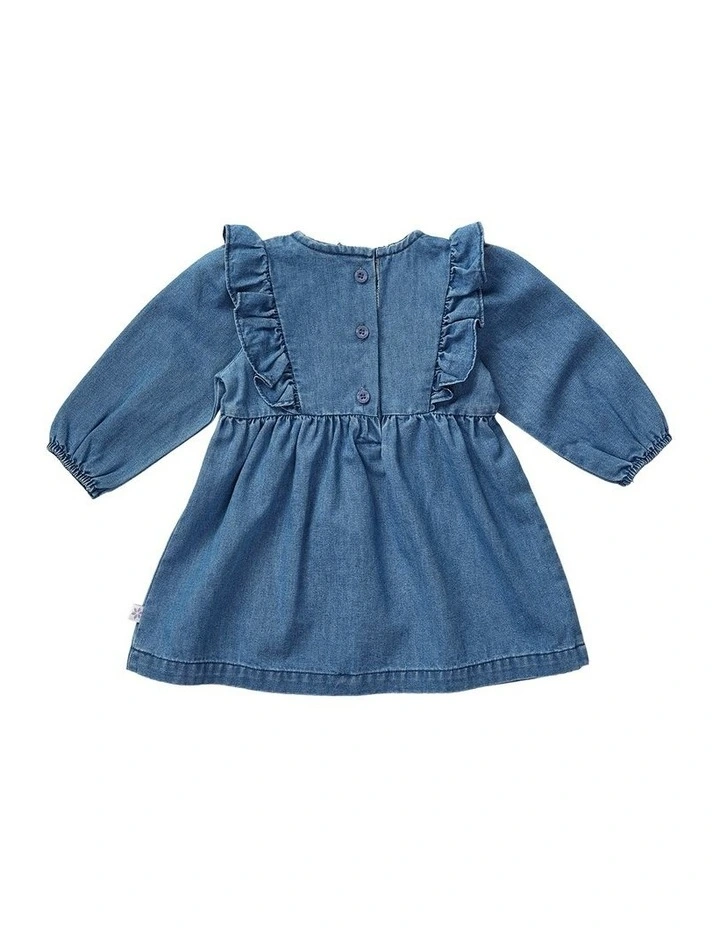 Embroidered Chambray Dress in Chambray Blue Muslin image 2