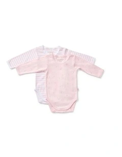 2 Pack Lace Trim LS Bodysuit