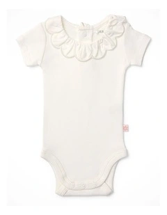 Scalloped Collar Vanilla Bodysuit