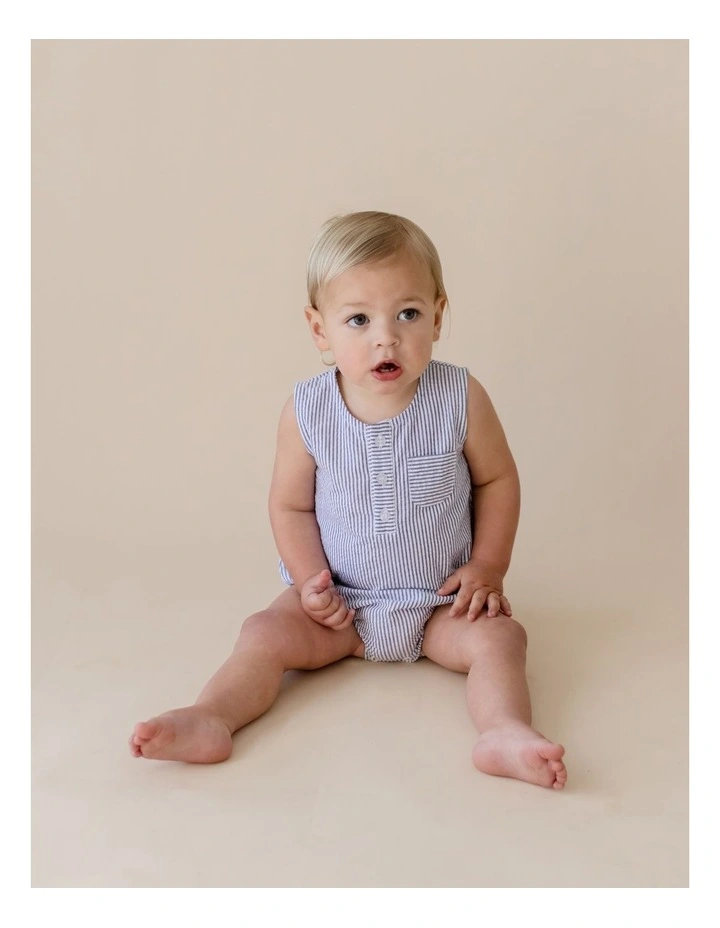 Striped Sleeveless Bodysuit in By The Bay image 3