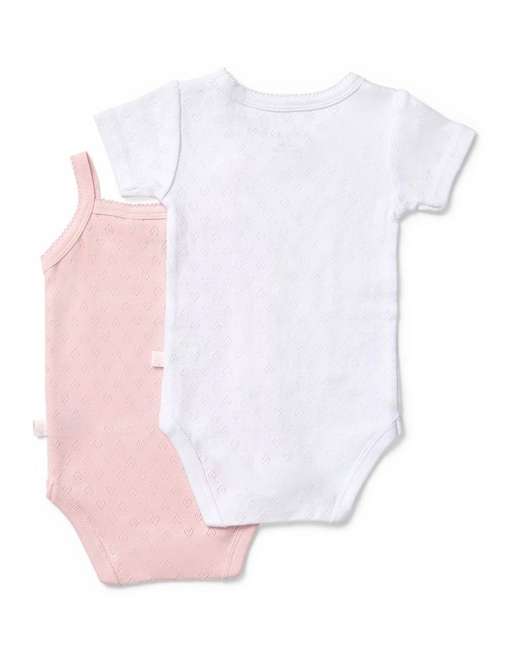 Everyday Essentials 2 Pack Pointelle Mixed Bodysuit Pack image 2