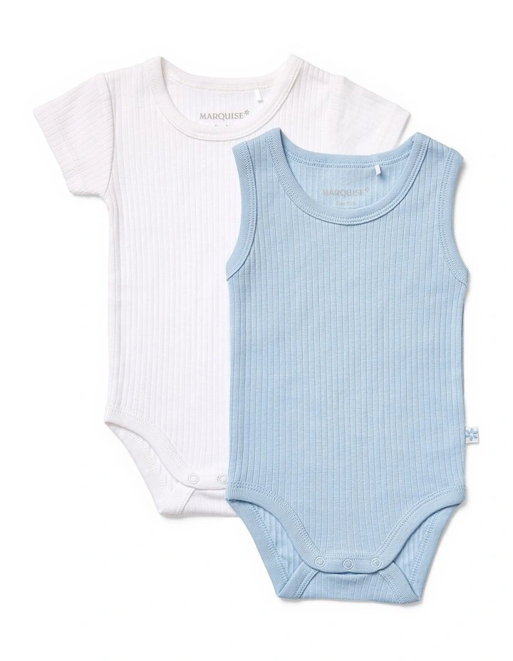 Everyday Essentials 2 Pack Drop Needle Mixed Bodysuit Pack image 1