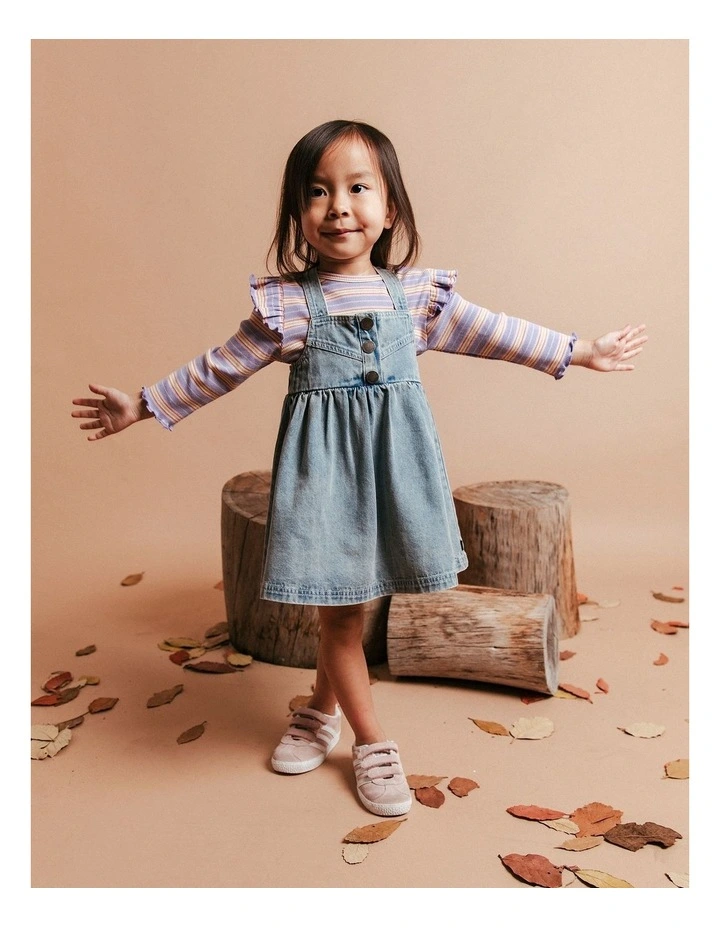 Indigo Pinafore (Size 0-5) in Denim image 2