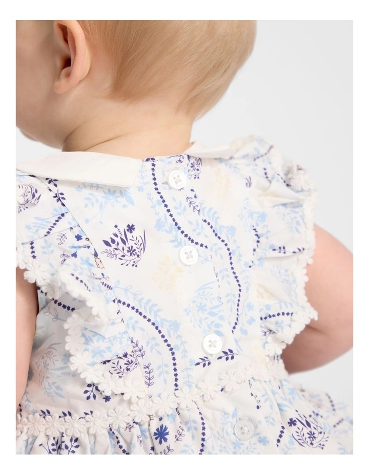 Printed Dress in Blue image 3