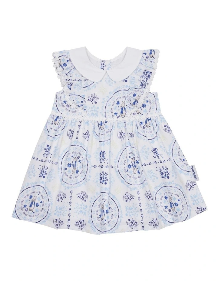 Printed Dress in Blue image 4