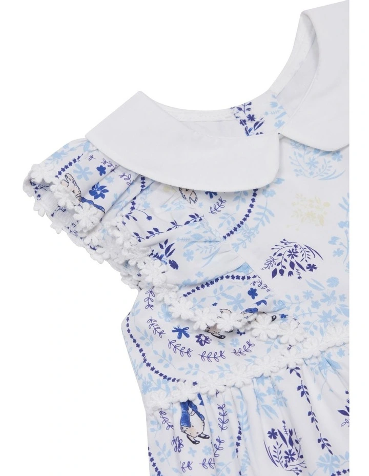 Printed Dress in Blue image 6